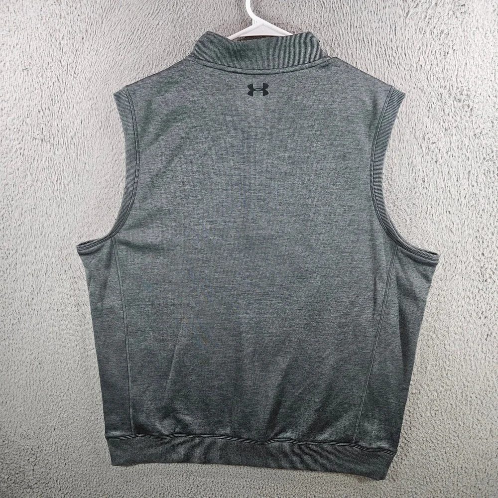 Under Armour Storm ColdGear Golf Vest Mens 2XL Gray 1/4 Zip Loose Fit Heathered